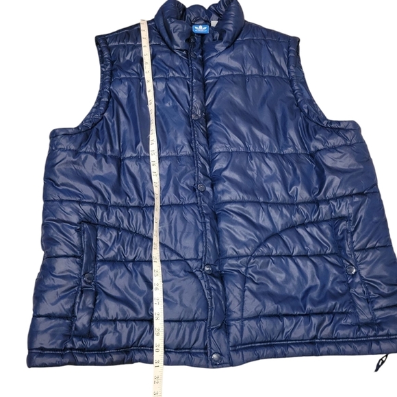 Adidas Originals Men's AC Padded Puffer Vest Big Tall Size 2XL Blue Snap Pockets - Picture 6 of 11